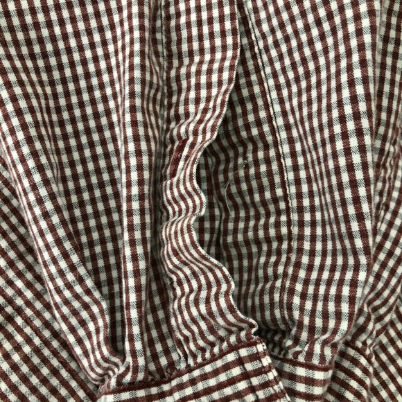 Columbia Button Down Shirt Mens Large Maroon Checked Long Sleeves Plaid Top - Picture 6 of 10